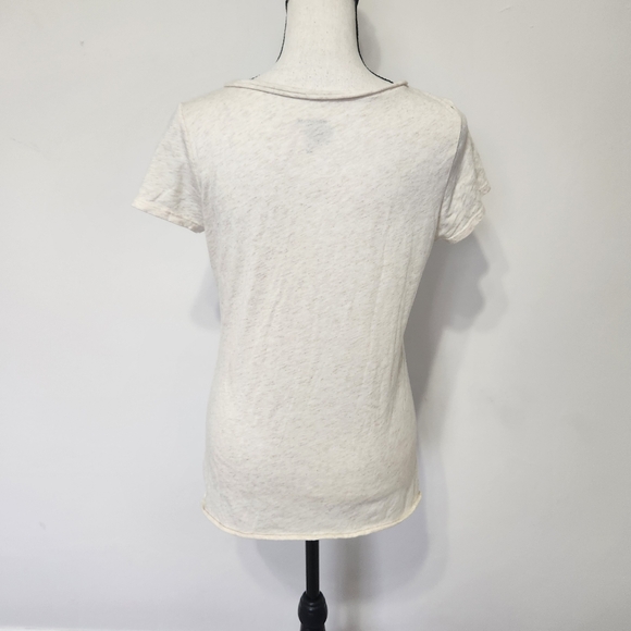 Old Navy Y2K "Love Does No Harm" Top Tree Graphic Tee Rolled Edge V- Neck Med. - Picture 4 of 10